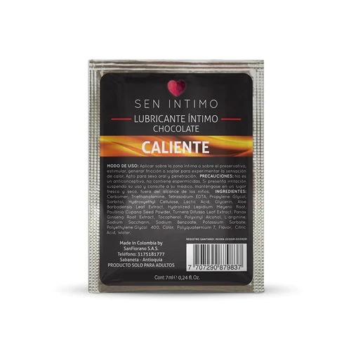 LUB INTIMO CALIENTE X 7 ML SACHET CHOCOLATE