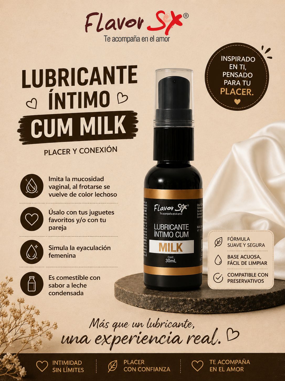 LUBRICANTE MILK CON SABOR FLAVOR 30 Ml