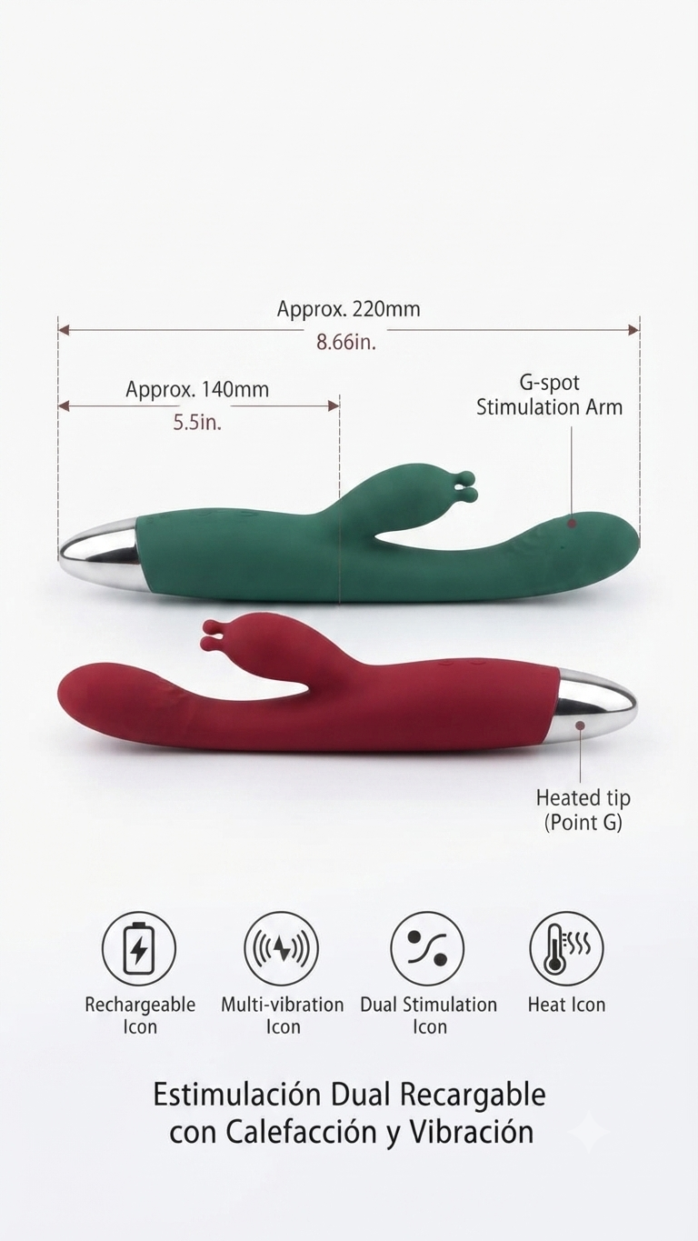 VIBRADOR BORN TO FEELING (EROGONOMICO DUAL) - Imagen 2