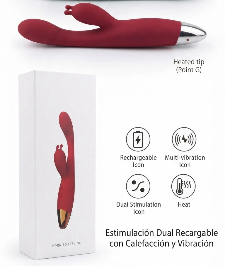 VIBRADOR BORN TO FEELING (EROGONOMICO DUAL)